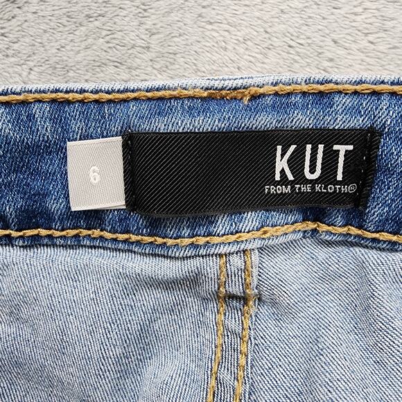 Kut from the Kloth Jeans Womens 6 Blue Reese Tie Waist High Rise Ankle Straight - Picture 3 of 12